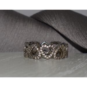 Heart Sterling Silver 925 Cz Ring 3.5G / Sz 7